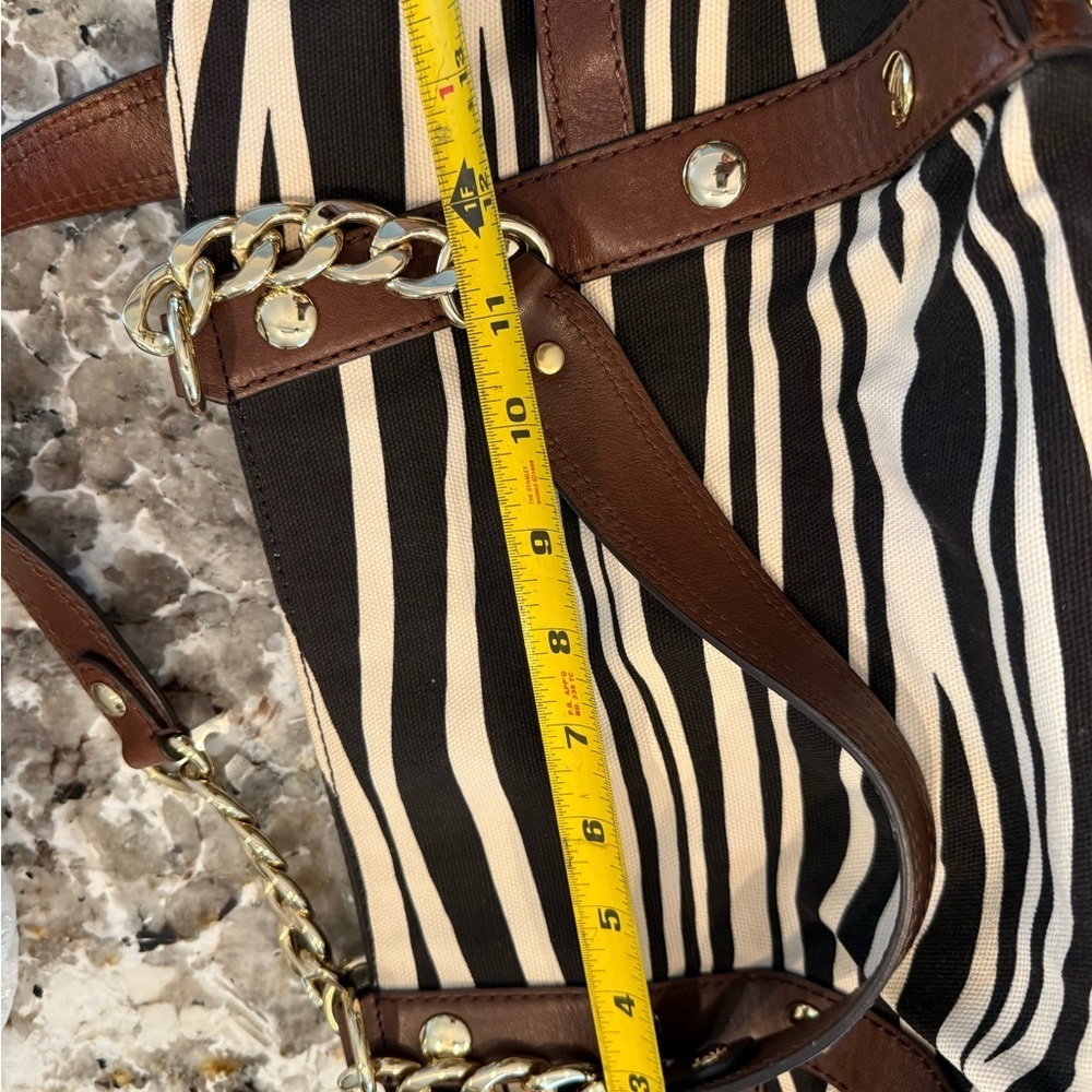 Michael Kors, zebra black cream and brown purse - Picture 5 of 7